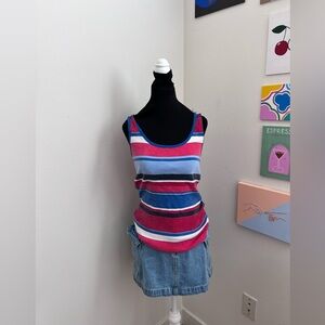 striped knit tank top